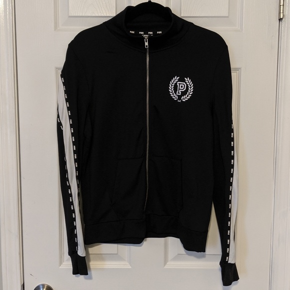 PINK Victoria's Secret Tops - PINK Large Black Zip-up Athletic Top